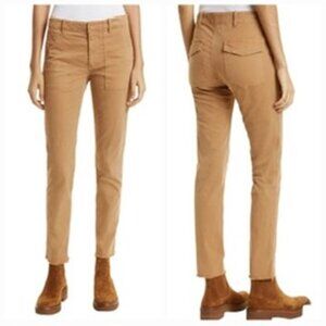 Nili Lotan Jenna Cropped Corduroy Pants Camel Tan Size 8